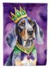 Bluetick Coonhound King of Mardi Gras Garden Flag Mailbox Flag Decorative Yard Flag Banner Outside Patio Artwork Yard Flower Beds, Garden Size