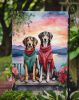 Saluki Two Hearts Garden Flag Mailbox Flag Decorative Yard Flag Banner Outside Patio Artwork Yard Flower Beds, Garden Size, Multicolor
