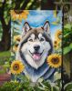 Alaskan Malamute in Sunflowers Garden Flag Mailbox Flag Decorative Yard Flag Banner Outside Patio Artwork Yard Flower Beds, Garden Size, Multicolor