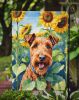 Irish Terrier in Sunflowers Garden Flag Mailbox Flag Decorative Yard Flag Banner Outside Patio Artwork Yard Flower Beds, Garden Size, Multicolor