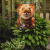 Pomeranian Fall Garden Flag Mailbox Flag Decorative Yard Flag Banner Outside Patio Artwork Yard Flower Beds, Garden Size, Multicolor
