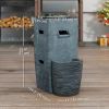 Propane Fire Pit Table with Fountain, 15,000 BTU Outdoor Gas Fire Table with LED Light Adjustable Water Flow