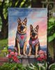 German Shepherd Two Hearts Garden Flag Mailbox Flag Decorative Yard Flag Banner Outside Patio Artwork Yard Flower Beds, Garden Size, Multicolor
