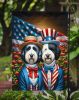 All American Old English Sheepdog Garden Flag Mailbox Flag Decorative Yard Flag Banner Outside Patio Artwork Yard Flower Beds, Garden Size, Multicolor