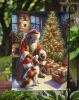 Brittany and Santa Claus Garden Flag Mailbox Flag Decorative Yard Flag Banner Outside Patio Artwork Yard Flower Beds, Garden Size, Multicolor