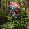 English Bulldog Two Hearts Garden Flag Mailbox Flag Decorative Yard Flag Banner Outside Patio Artwork Yard Flower Beds, Garden Size, Multicolor