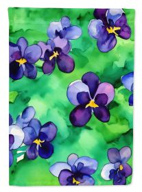 Wisconsin Wood Violets in Watercolor Garden Flag Mailbox Flag Decorative Yard Flag Banner Outside Patio Artwork Yard Flower Beds, Garden Size