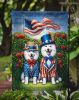 All American American Eskimo Garden Flag Mailbox Flag Decorative Yard Flag Banner Outside Patio Artwork Yard Flower Beds, Garden Size, Multicolor
