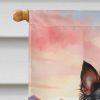 Papillon Two Hearts House Flag Large Porch Sleeve Pole Decorative Outside Yard Banner Artwork Wall Hanging, Polyester, House Size, Multicolor