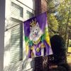 American Eskimo King of Mardi Gras House Flag Large Porch Sleeve Pole Decorative Outside Yard Banner Artwork Wall Hanging, Polyester, House Size
