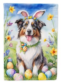 Australian Shepherd Easter Egg Hunt House Flag Large Porch Sleeve Pole Decorative Outside Yard Banner Artwork Wall Hanging, Polyester, House Size