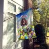 American Water Spaniel Easter Egg Hunt House Flag Large Porch Sleeve Pole Decorative Outside Yard Banner Artwork Wall Hanging, Polyester, House Size