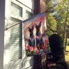 Manchester Terrier Two Hearts House Flag Large Porch Sleeve Pole Decorative Outside Yard Banner Artwork Wall Hanging, Polyester, House Size