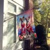 Italian Greyhound Two Hearts House Flag Large Porch Sleeve Pole Decorative Outside Yard Banner Artwork Wall Hanging, Polyester, House Size, Multicolor