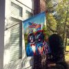 All American Newfoundland House Flag Large Porch Sleeve Pole Decorative Outside Yard Banner Artwork Wall Hanging, Polyester, House Size, Multicolor