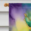 Kuvasz King of Mardi Gras House Flag Large Porch Sleeve Pole Decorative Outside Yard Banner Artwork Wall Hanging, Polyester, House Size, Multicolor