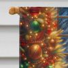 Siberian Husky and Santa Claus House Flag Large Porch Sleeve Pole Decorative Outside Yard Banner Artwork Wall Hanging, Polyester, House Size