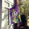 Bearded Collie King of Mardi Gras House Flag Large Porch Sleeve Pole Decorative Outside Yard Banner Artwork Wall Hanging, Polyester, House Size