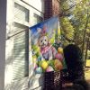 Maltipoo Easter Egg Hunt House Flag Large Porch Sleeve Pole Decorative Outside Yard Banner Artwork Wall Hanging, Polyester, House Size, Multicolor