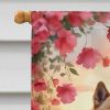 Akita Two Hearts House Flag Large Porch Sleeve Pole Decorative Outside Yard Banner Artwork Wall Hanging, Polyester, House Size, Multicolor