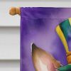 Rat Terrier King of Mardi Gras House Flag Large Porch Sleeve Pole Decorative Outside Yard Banner Artwork Wall Hanging, Polyester, House Size