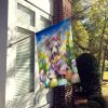 Chinese Crested Easter Egg Hunt House Flag Large Porch Sleeve Pole Decorative Outside Yard Banner Artwork Wall Hanging, Polyester, House Size
