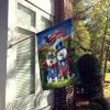 All American American Eskimo House Flag Large Porch Sleeve Pole Decorative Outside Yard Banner Artwork Wall Hanging, Polyester, House Size, Multicolor