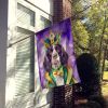 English Springer Spaniel King of Mardi Gras House Flag Large Porch Sleeve Pole Decorative Outside Yard Banner Artwork Wall Hanging, Polyester