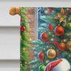 Dalmatian and Santa Claus House Flag Large Porch Sleeve Pole Decorative Outside Yard Banner Artwork Wall Hanging, Polyester, House Size, Multicolor