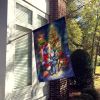 Alaskan Malamute and Santa Claus House Flag Large Porch Sleeve Pole Decorative Outside Yard Banner Artwork Wall Hanging, Polyester, House Size