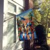 All American Basset Hound House Flag Large Porch Sleeve Pole Decorative Outside Yard Banner Artwork Wall Hanging, Polyester, House Size, Multicolor