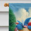 All American Airedale Terrier House Flag Large Porch Sleeve Pole Decorative Outside Yard Banner Artwork Wall Hanging, Polyester, House Size