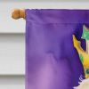 Goldendoodle King of Mardi Gras House Flag Large Porch Sleeve Pole Decorative Outside Yard Banner Artwork Wall Hanging, Polyester, House Size