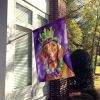 Vizsla King of Mardi Gras House Flag Large Porch Sleeve Pole Decorative Outside Yard Banner Artwork Wall Hanging, Polyester, House Size, Multicolor