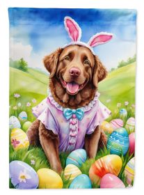 Chesapeake Bay Retriever Easter Egg Hunt House Flag Large Porch Sleeve Pole Decorative Outside Yard Banner Artwork Wall Hanging, Polyester, House Size
