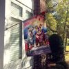English Bulldog Two Hearts House Flag Large Porch Sleeve Pole Decorative Outside Yard Banner Artwork Wall Hanging, Polyester, House Size, Multicolor