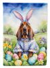 Bloodhound Easter Egg Hunt House Flag Large Porch Sleeve Pole Decorative Outside Yard Banner Artwork Wall Hanging, Polyester, House Size, Multicolor