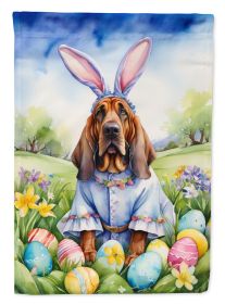 Bloodhound Easter Egg Hunt House Flag Large Porch Sleeve Pole Decorative Outside Yard Banner Artwork Wall Hanging, Polyester, House Size, Multicolor