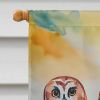 Owls House Flag Large Porch Sleeve Pole Decorative Outside Yard Banner Artwork Wall Hanging, Polyester, House Size, Multicolor