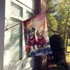 Havanese Two Hearts House Flag Large Porch Sleeve Pole Decorative Outside Yard Banner Artwork Wall Hanging, Polyester, House Size, Multicolor
