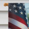 All American Rat Terrier House Flag Large Porch Sleeve Pole Decorative Outside Yard Banner Artwork Wall Hanging, Polyester, House Size, Multicolor