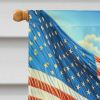 All American German Shepherd House Flag Large Porch Sleeve Pole Decorative Outside Yard Banner Artwork Wall Hanging, Polyester, House Size, Multicolor