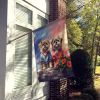 Lhasa Apso Two Hearts House Flag Large Porch Sleeve Pole Decorative Outside Yard Banner Artwork Wall Hanging, Polyester, House Size, Multicolor