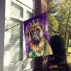 Bullmastiff King of Mardi Gras House Flag Large Porch Sleeve Pole Decorative Outside Yard Banner Artwork Wall Hanging, Polyester, House Size