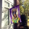 Manchester Terrier King of Mardi Gras House Flag Large Porch Sleeve Pole Decorative Outside Yard Banner Artwork Wall Hanging, Polyester, House Size