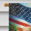 All American Rottweiler House Flag Large Porch Sleeve Pole Decorative Outside Yard Banner Artwork Wall Hanging, Polyester, House Size, Multicolor