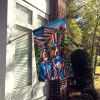 All American Welsh Springer Spaniel House Flag Large Porch Sleeve Pole Decorative Outside Yard Banner Artwork Wall Hanging, Polyester, House Size