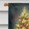 Wheaten Terrier and Santa Claus House Flag Large Porch Sleeve Pole Decorative Outside Yard Banner Artwork Wall Hanging, Polyester, House Size
