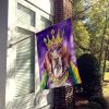 American English Coonhound King of Mardi Gras House Flag Large Porch Sleeve Pole Decorative Outside Yard Banner Artwork Wall Hanging, Polyester