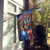 All American Rhodesian Ridgeback House Flag Large Porch Sleeve Pole Decorative Outside Yard Banner Artwork Wall Hanging, Polyester, House Size